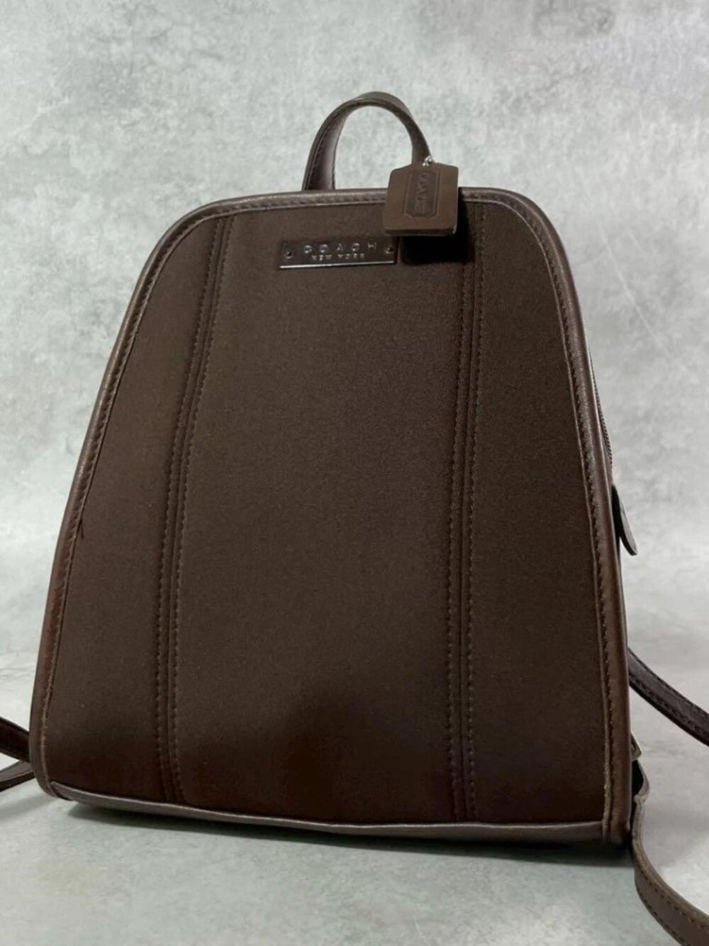 Coach Vintage Backpack Handbag Y2K Neoprene Leather Trim Zip Bag 6215